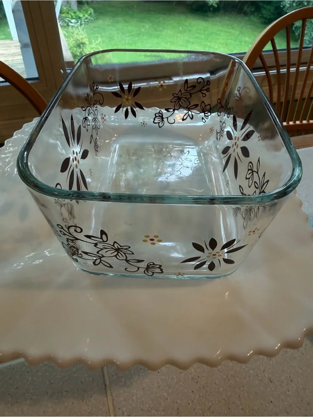 Vintage Clear Glass Baking Dish - unmarked 7 1/4” x 5 1/8” x 3 1/4”